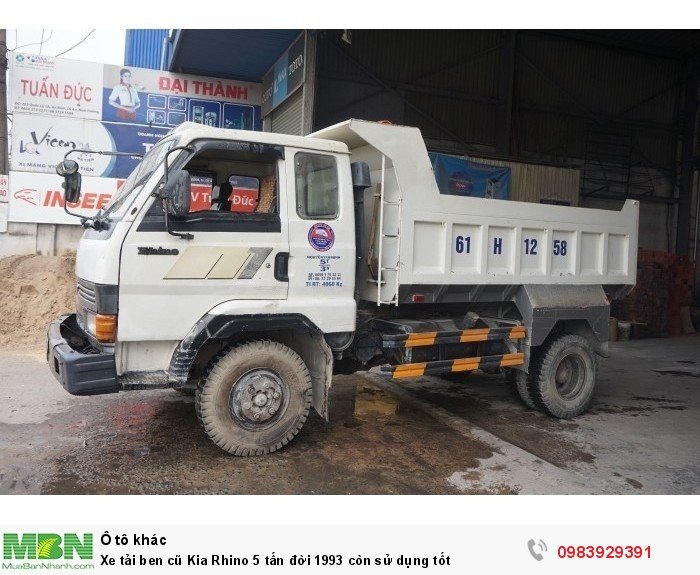 Xe tải ben cũ Kia Rhino 5 tấn đời 1993 còn sử dụng tốt
