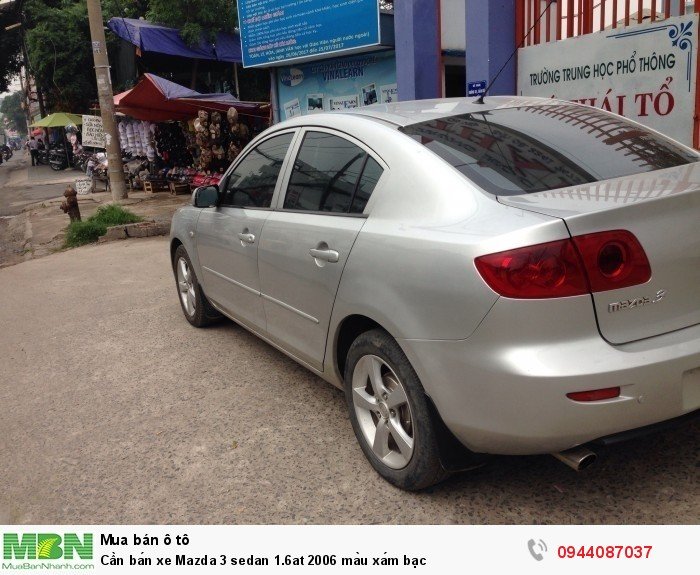 Cần bán xe Mazda 3 Sedan 1.6at 2006 màu xám bạc