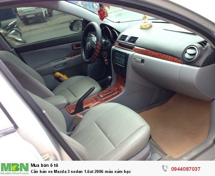 Cần bán xe Mazda 3 Sedan 1.6at 2006 màu xám bạc