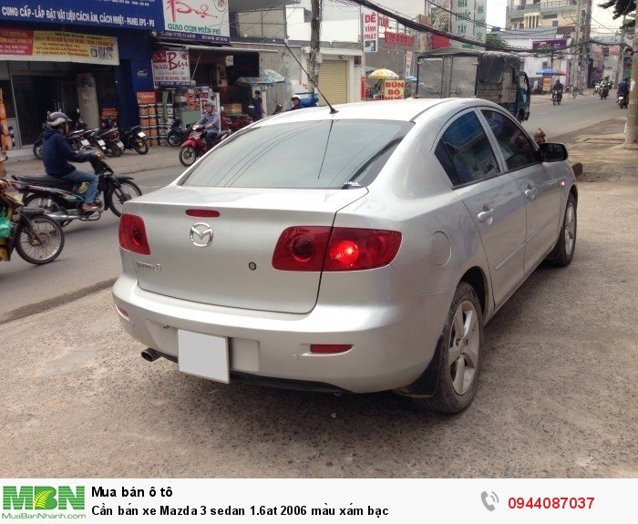Cần bán xe Mazda 3 Sedan 1.6at 2006 màu xám bạc