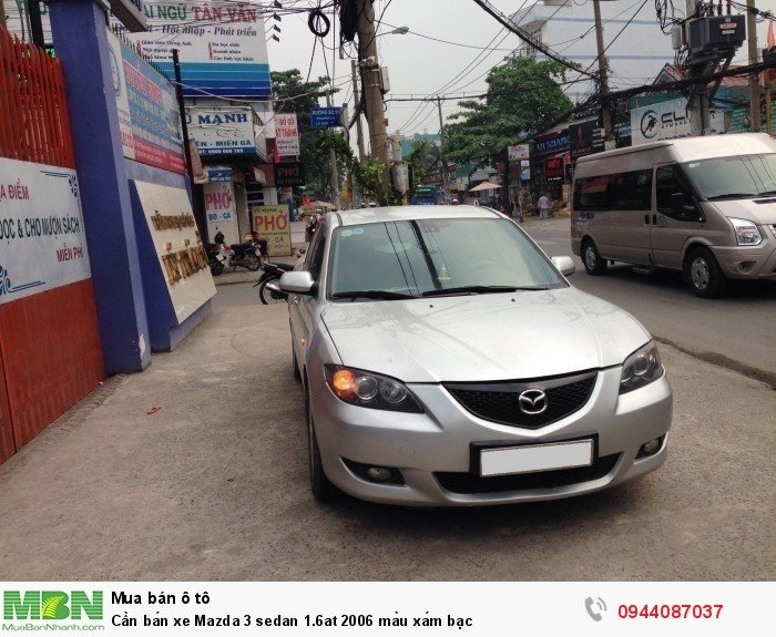 Cần bán xe Mazda 3 Sedan 1.6at 2006 màu xám bạc