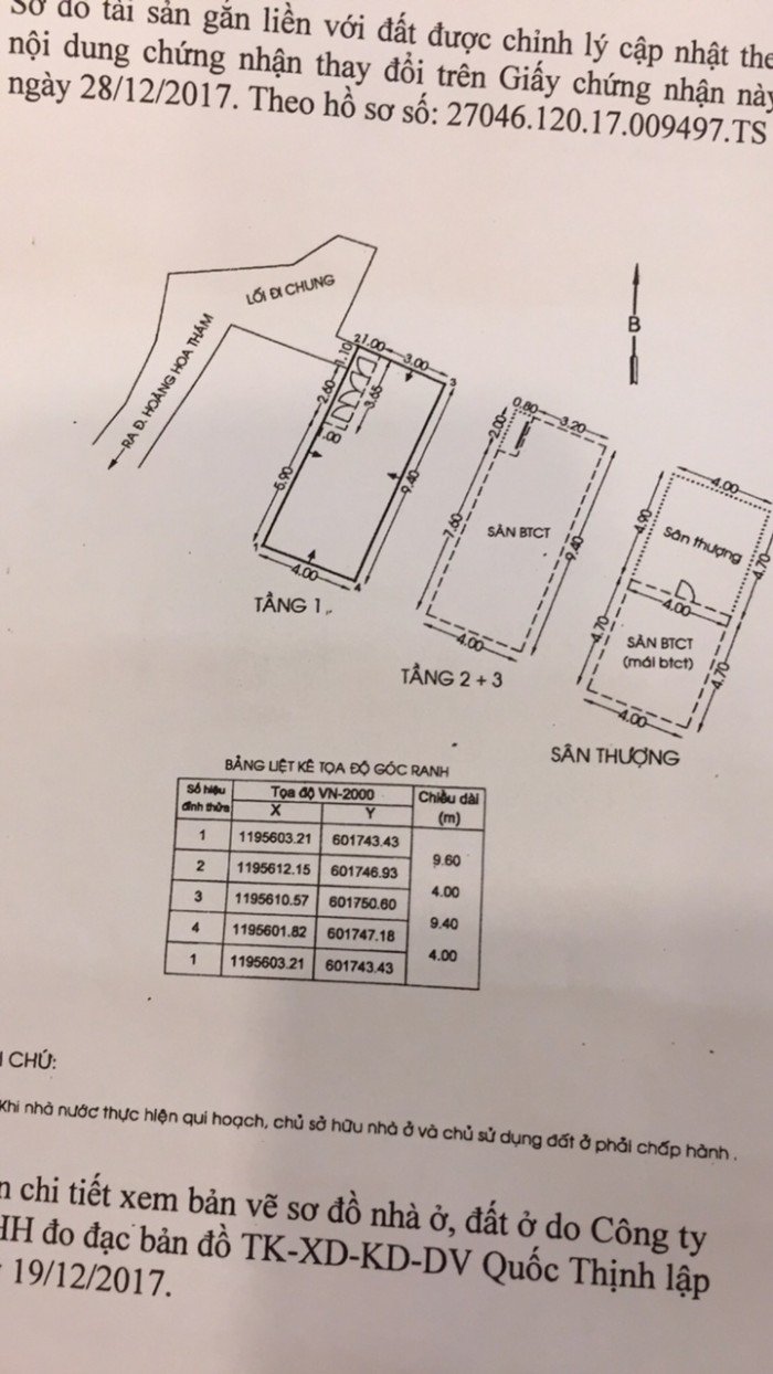 Bán nhà hẻm 1T,2L,ST Hoàng Hoa Thám, Phú Nhuận.