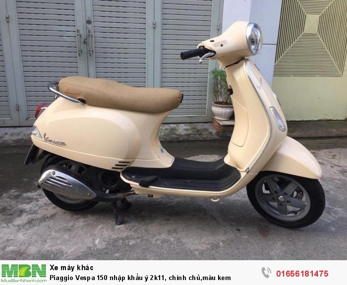 Piaggio Vespa 150 nhập khẩu ý 2k11, chính chủ,màu kem