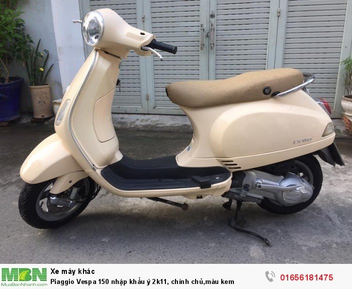 Piaggio Vespa 150 nhập khẩu ý 2k11, chính chủ,màu kem