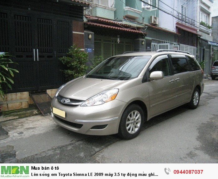 Lên sóng em Toyota Sienna LE 2009 máy 3.5 tự động màu ghi vàng