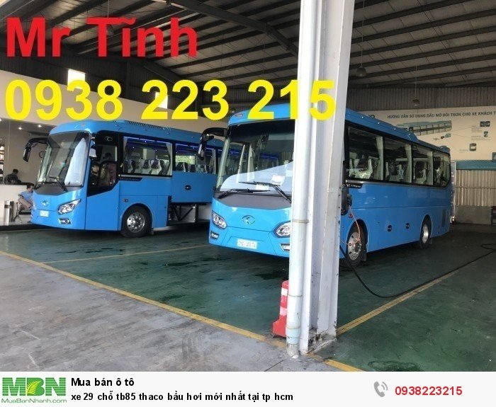 Xe 29 chỗ tb85 Thaco bầu hơi mới nhất tại tp HCM