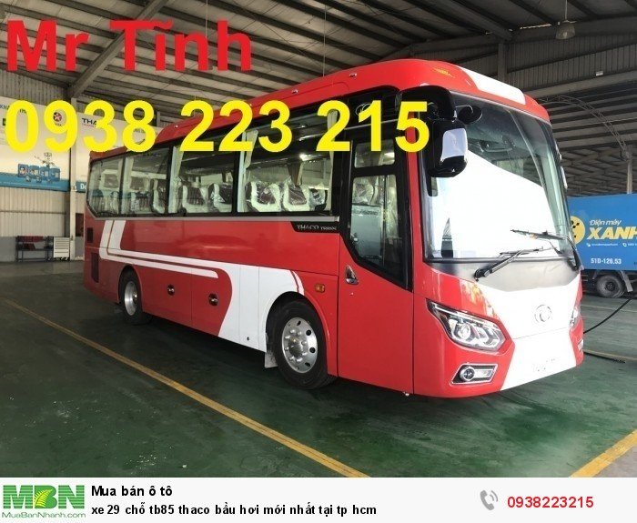 Xe 29 chỗ tb85 Thaco bầu hơi mới nhất tại tp HCM