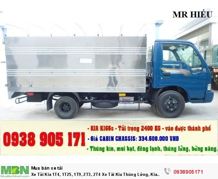 Xe Tải Kia 1T4, 1T25, 1T9, 2T3, 2T4 Xe Tải Kia Thùng Lửng, Kia Thùng Mui Bạt, Kia Thùng Kín, Kia Bửng Nâng, Giao Xe Toàn Quốc