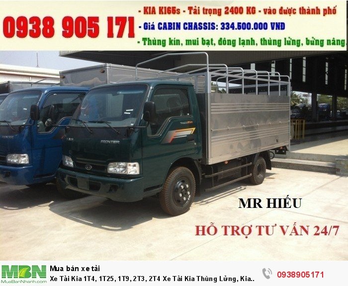 Xe Tải Kia 1T4, 1T25, 1T9, 2T3, 2T4 Xe Tải Kia Thùng Lửng, Kia Thùng Mui Bạt, Kia Thùng Kín, Kia Bửng Nâng, Giao Xe Toàn Quốc