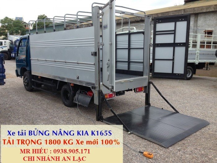 Xe tải bửng nâng - xe tải kia k165s bửng nâng tải 1800 KG xe mới đời 2017