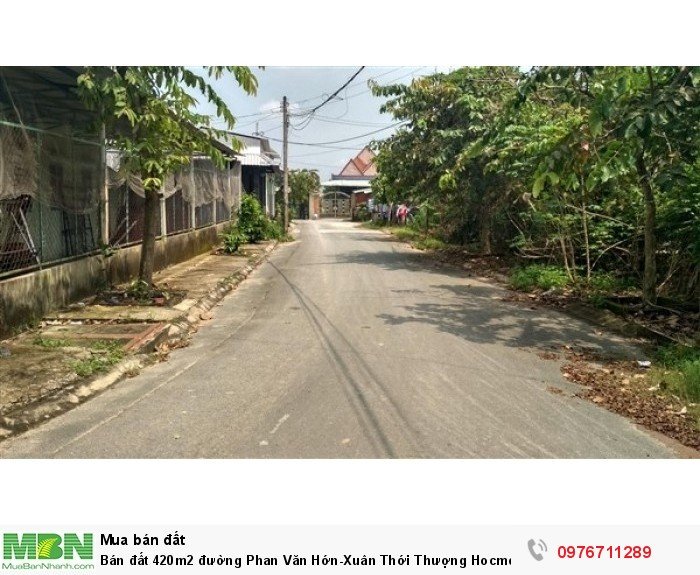 Bán đất 420m2 đường Phan Văn Hớn-Xuân Thới Thượng Hocmon