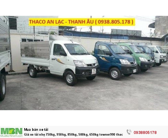 Giá xe tải nhẹ 750kg, 950kg, 850kg, 500kg, 650kg towner990 thaco Trường Hải