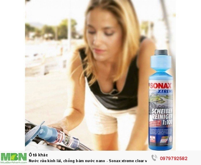 Nước rửa kính lái, chống bám nước nano - Sonax xtreme clear view nanopro