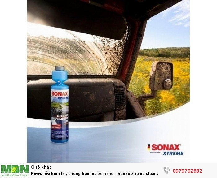 Nước rửa kính lái, chống bám nước nano - Sonax xtreme clear view nanopro