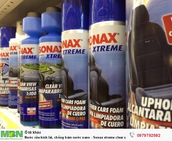 Nước rửa kính lái, chống bám nước nano - Sonax xtreme clear view nanopro