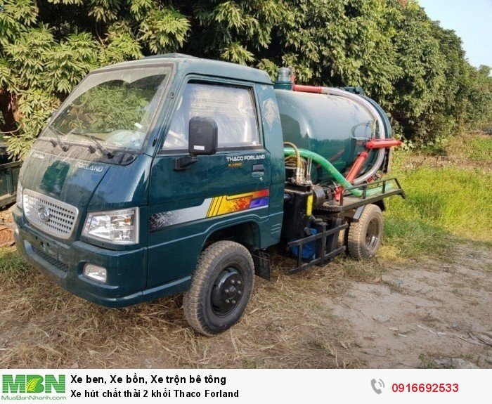 Xe hút chất thải 2 khối Thaco Forland