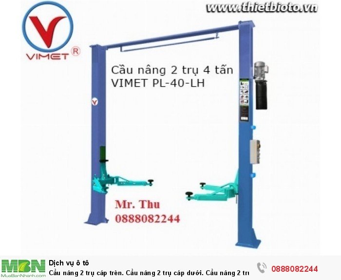 Cầu nâng 2 trụ cáp dưới. Giao hàng toàn quốc