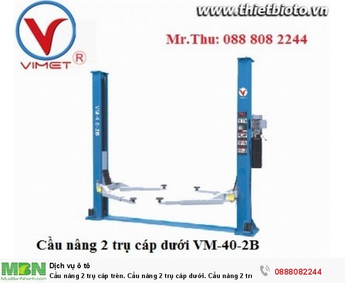 Cầu nâng 2 trụ cáp dưới. Giao hàng toàn quốc