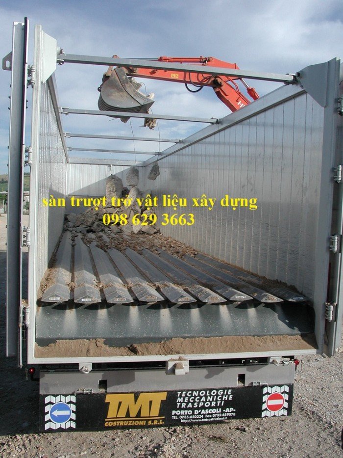 Moving floor, Walking floor traler, sàn trượt trên xe tải