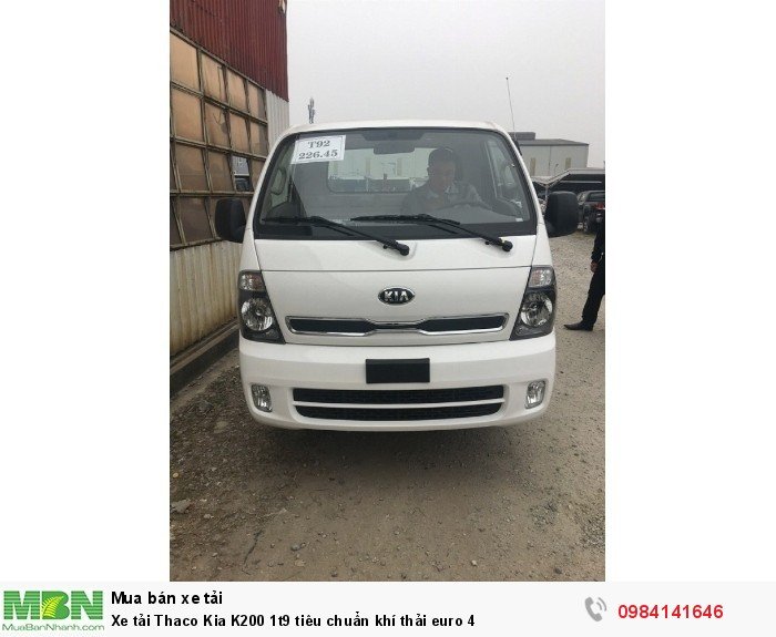 Xe tải Thaco Kia K200 1t9 tiêu chuẩn khí thải euro 4