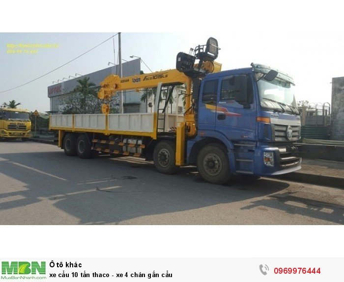Xe cẩu 10 tấn Thaco - xe 4 chân gắn cẩu