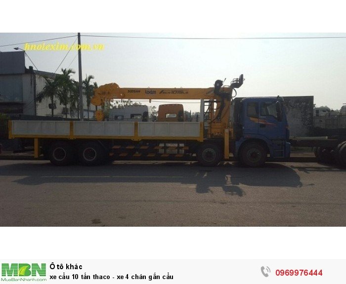 Xe cẩu 10 tấn Thaco - xe 4 chân gắn cẩu
