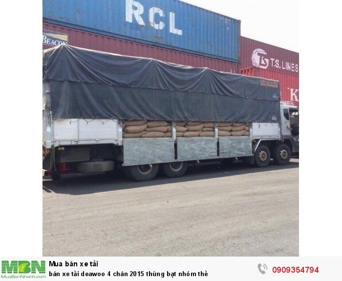 Bán xe tải deawoo 4 chân 2015 thùng bạt nhôm thẻ