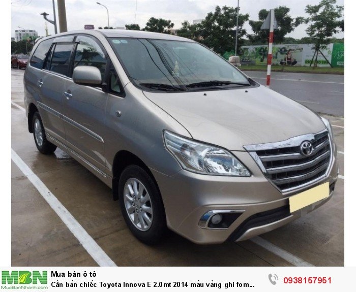 Cần bán chiếc Toyota Innova E 2.0mt 2014 màu vàng ghi fom mới