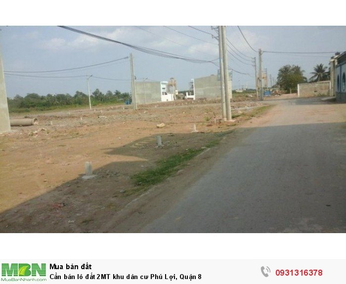 Cần bán lô đất 2MT khu dân cư Phú Lợi, Quận 8