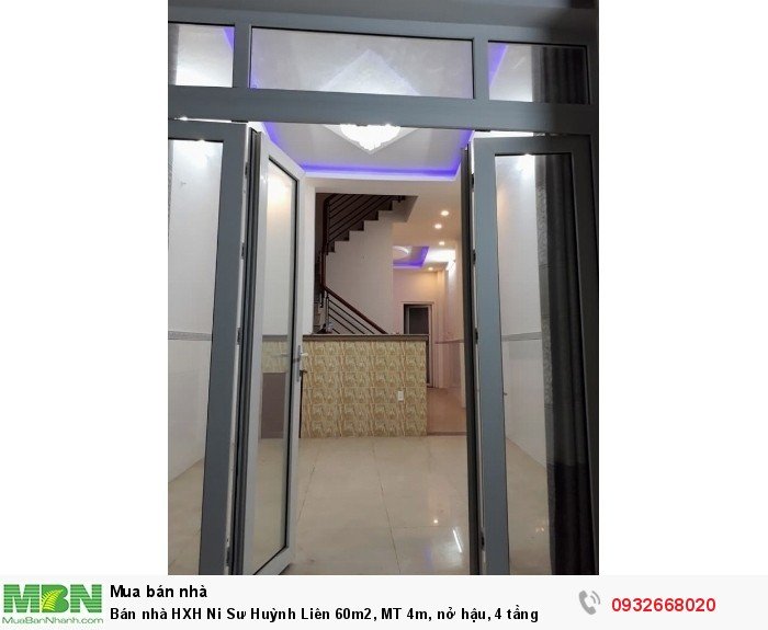 Bán nhà HXH Ni Sư Huỳnh Liên 60m2, MT 4m, nở hậu, 4 tầng