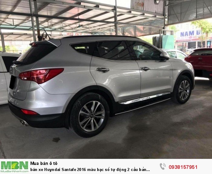 Bán xe Huyndai Santafe 2016 màu bạc số tự động 2 cầu bản full option