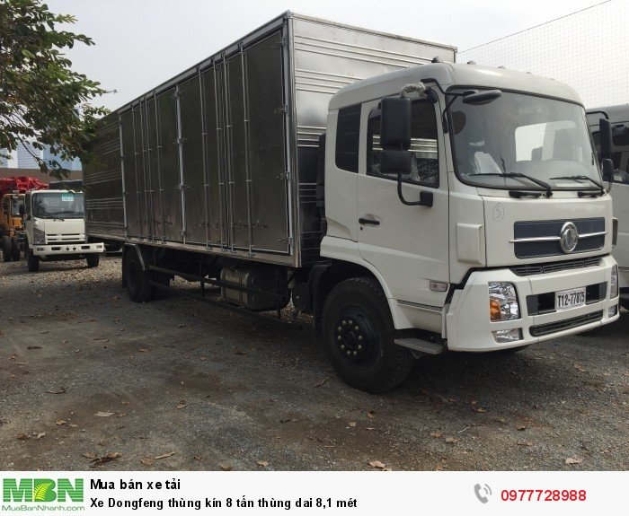 Xe Dongfeng thùng kín 8 tấn thùng dai 8,1 mét