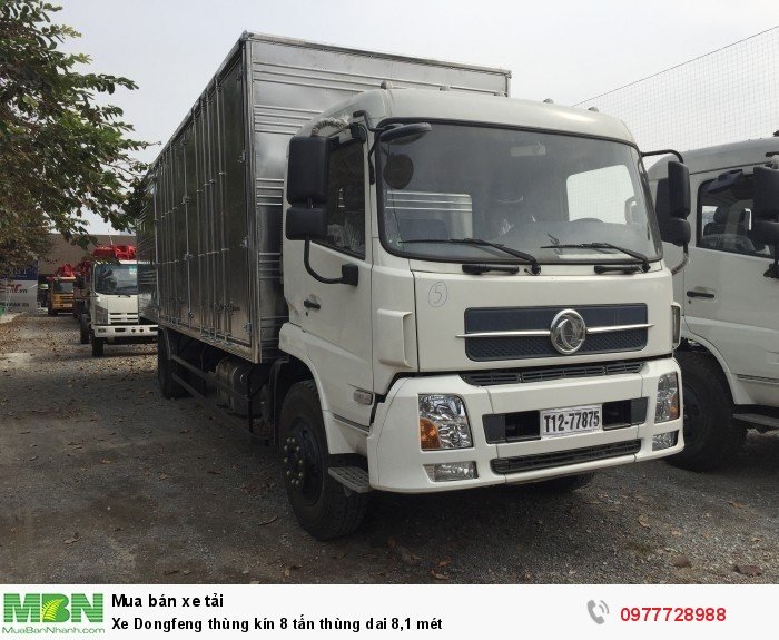 Xe Dongfeng thùng kín 8 tấn thùng dai 8,1 mét