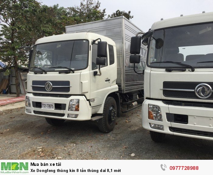Xe Dongfeng thùng kín 8 tấn thùng dai 8,1 mét
