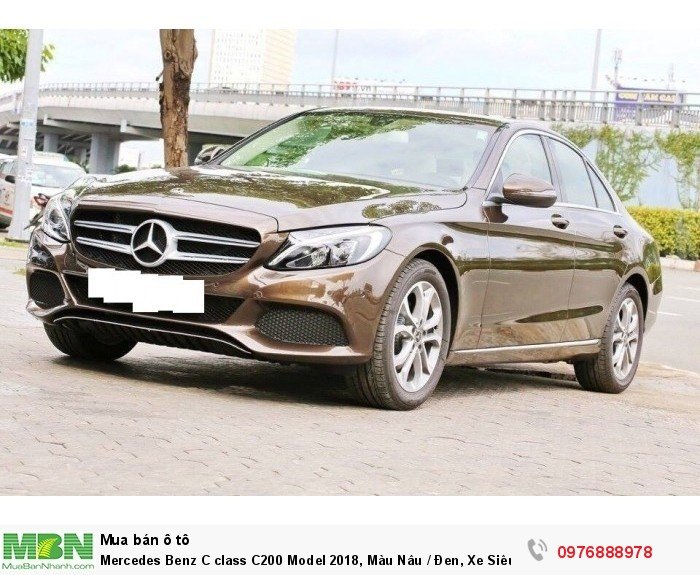 Mercedes Benz C class C200 Model 2018, Màu Nâu / Đen, Xe Siêu Lướt, Mới đi đúng 1000 km