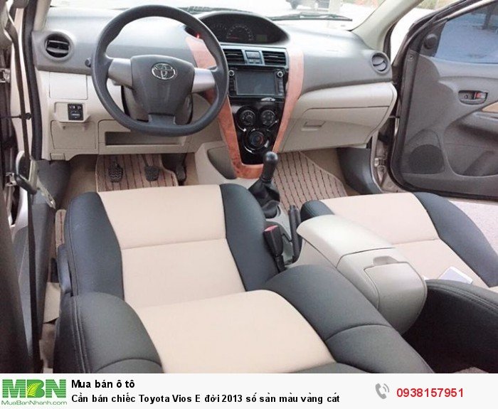 Cần bán chiếc Toyota Vios E đời 2013 số sàn màu vàng cát