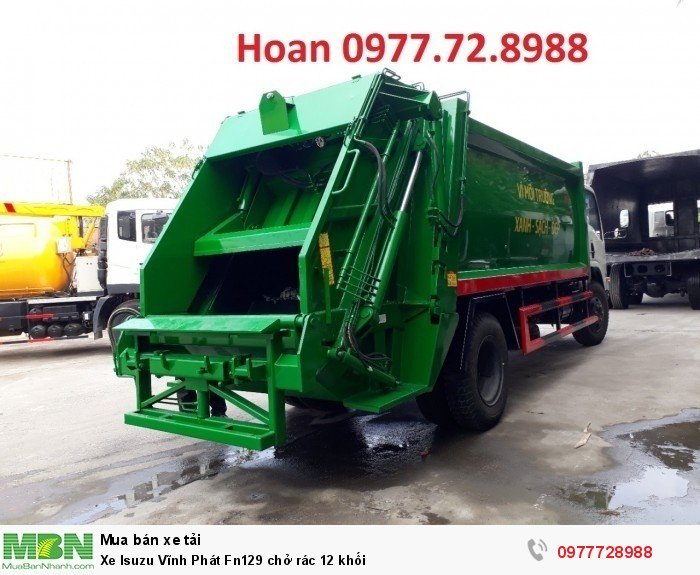 Xe Isuzu Vĩnh Phát Fn129 chở rác 12 khối
