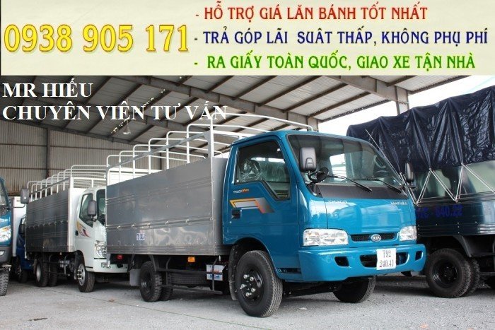 Giá xe tải thaco kia k165s tải trọng 2t4, 2t3. Đời mới 2017 hỗ trợ trả góp lãi sất ưu đãi