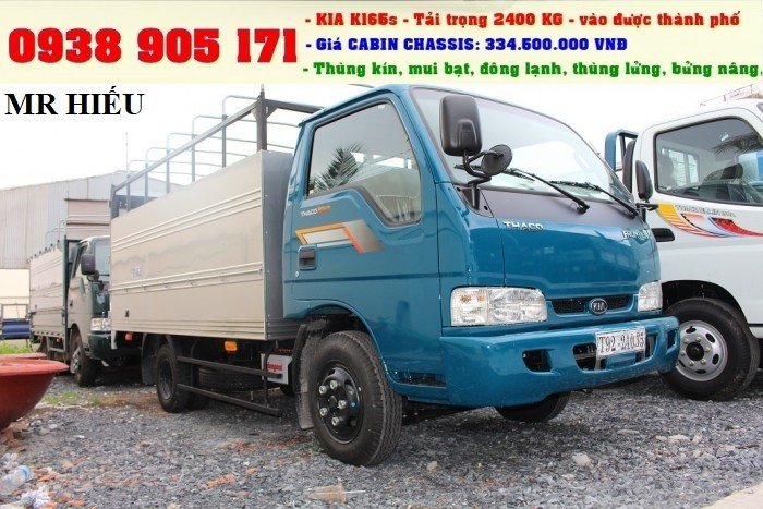 Giá xe tải thaco kia k165s tải trọng 2t4, 2t3. Đời mới 2017 hỗ trợ trả góp lãi sất ưu đãi