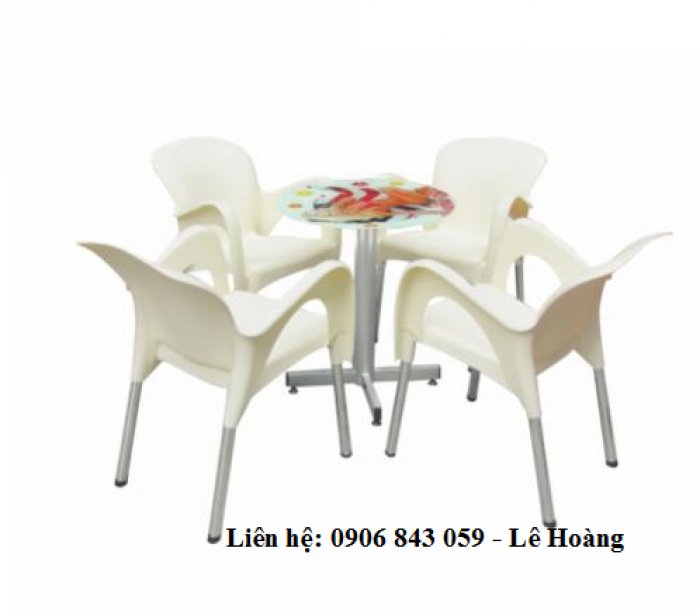 Bộ bàn ghế nữ hoàng kinh doanh cà phê, màu trắng, nhựa đặc - Liên hệ: 0906843059 - Lê Hoàng1