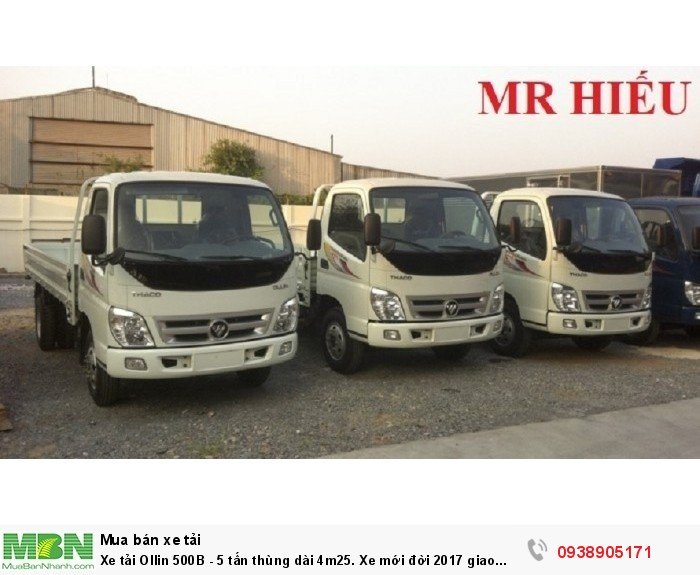 Xe tải Ollin 500B - 5 tấn thùng dài 4m25. Xe mới đời 2017 giao sớm. Hỗ trợ với 100 triệu nhận xe sử dụng