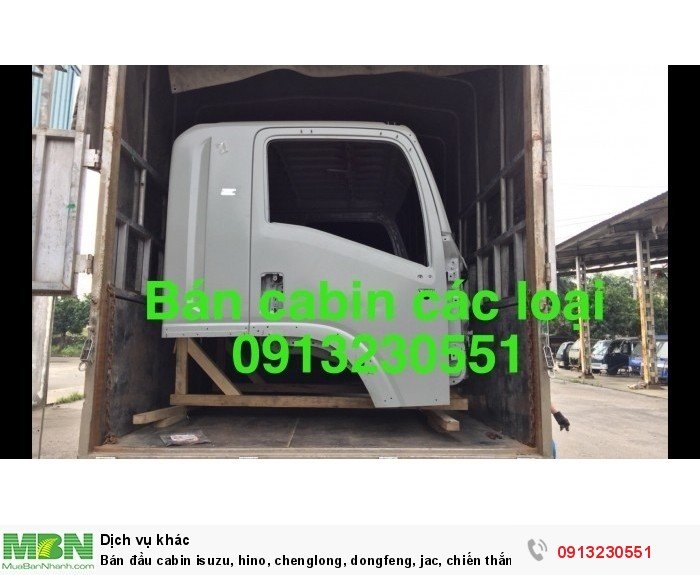 Bán đầu cabin Isuzu, Hino, Chenglong, Dongfeng, Jac, Chiến Thắng, Howo