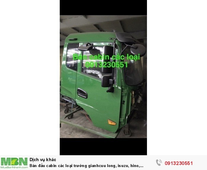 Bán đầu cabin các loại trường Gianhcuu Long, Isuzu, Hino, Chenglong, Dongfeng, Jac, Chiến Thắng, Howo