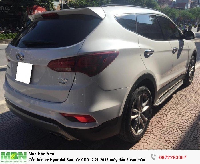 Cần bán xe Hyundai Santafe CRDi 2.2L 2017 máy dầu 2 cầu màu trắng