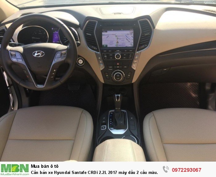 Cần bán xe Hyundai Santafe CRDi 2.2L 2017 máy dầu 2 cầu màu trắng