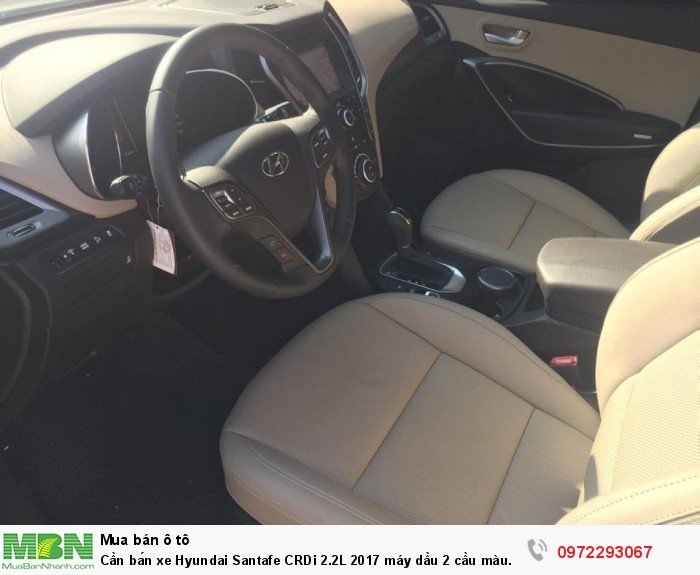 Cần bán xe Hyundai Santafe CRDi 2.2L 2017 máy dầu 2 cầu màu trắng