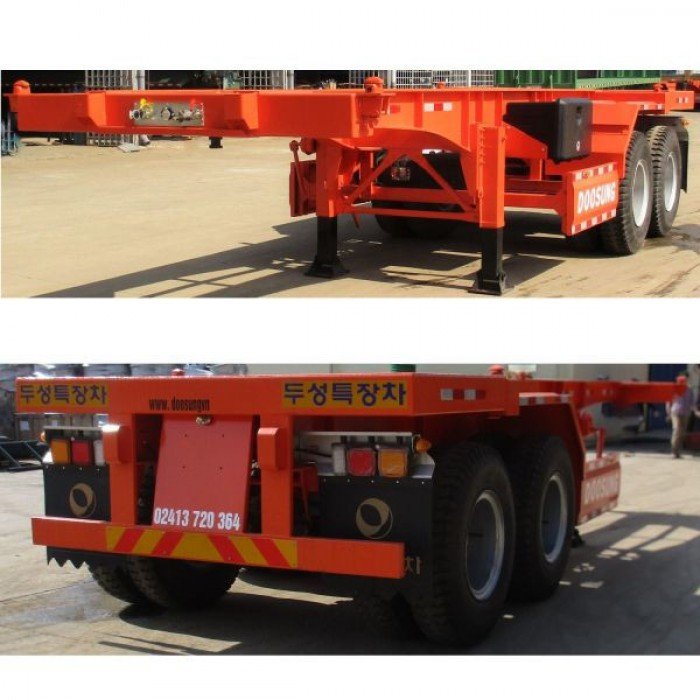 TT60 TR- Giao ngay Rơ mooc xương Doosung 2trục, 20ft, tải 30tấn. Nhiều màu - Giá rẻ