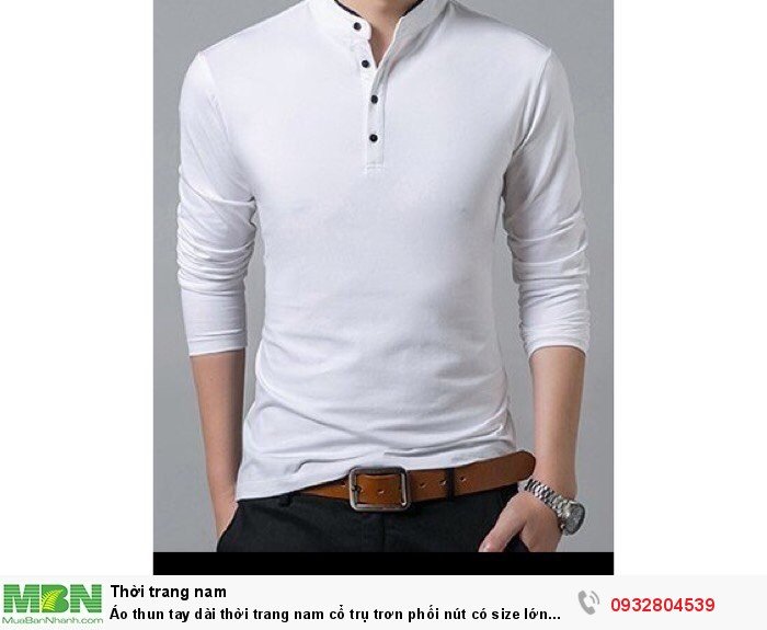 Áo Thun Tay Dài Thời Trang Nam Cổ Trụ Trơn Phối Nút Có Size Lớn Xxl Mới  100%, Giá: 190.000Đ, Gọi: 0932 804 539, Quận Bình Tân - Hồ Chí Minh,  Id-E2D51000