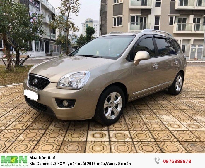 Kia Carens 2.0 EXMT, sản xuất 2016 màu,Vàng. Số sàn