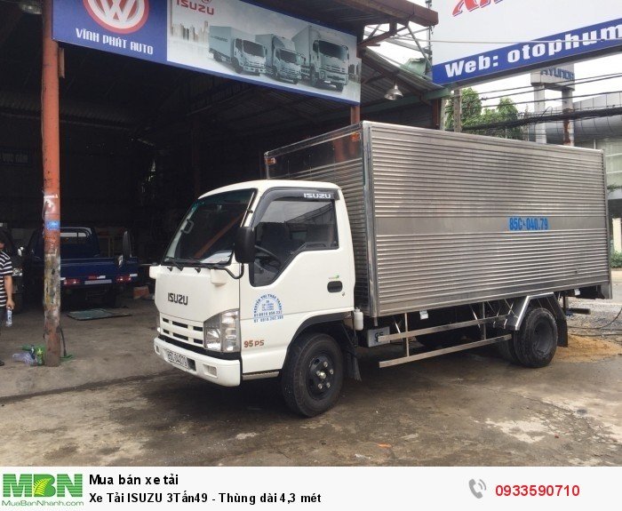 Bán Trả Góp Xe Tải ISUZU 3,49 tấn - Thùng dài 4,3 mét